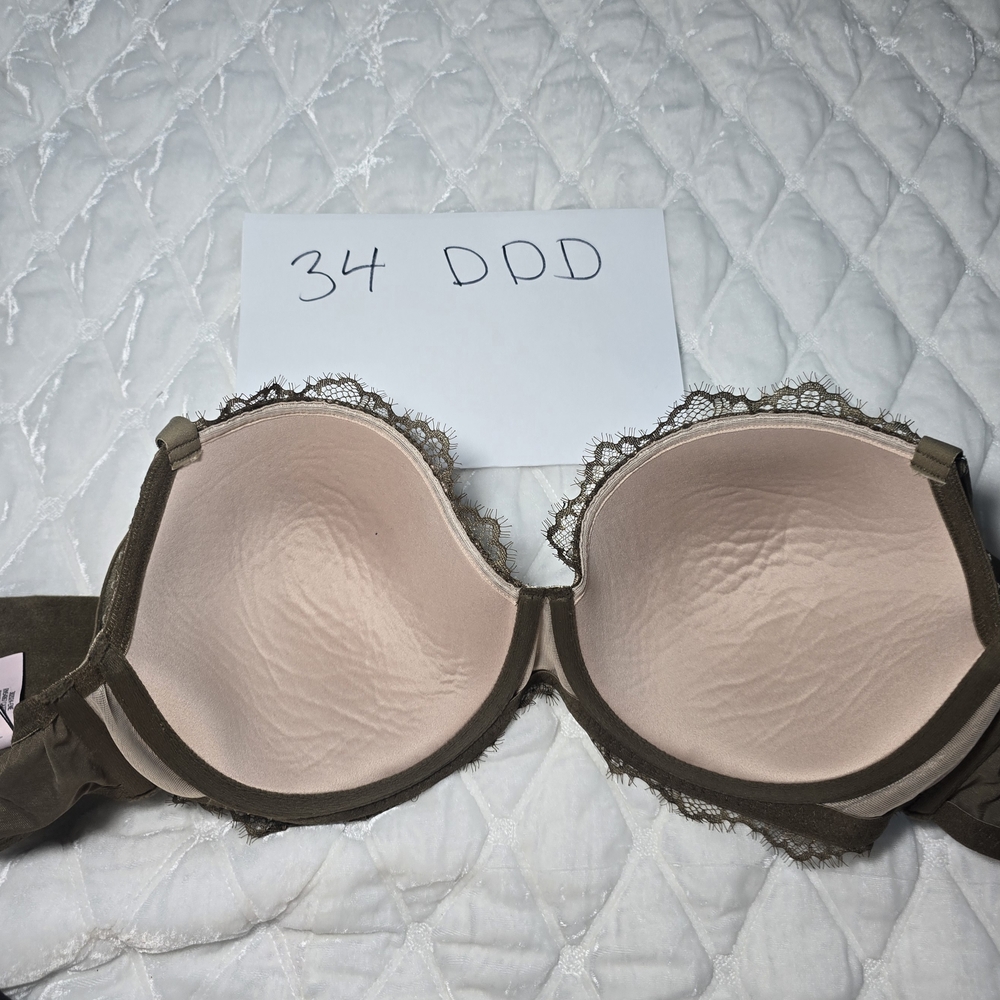 Victoria's Secret Embroidered Lace Bra in Gold and Brown - Picture 2 of 4